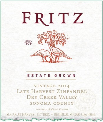 2014 Estate Late Harvest Zinfandel