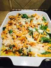Natalia's Sweet Potato Baked Penne with Spinach and Love