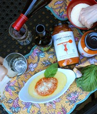 Creamy Polenta with Natalia's Sweet Potato Tomato Sauce